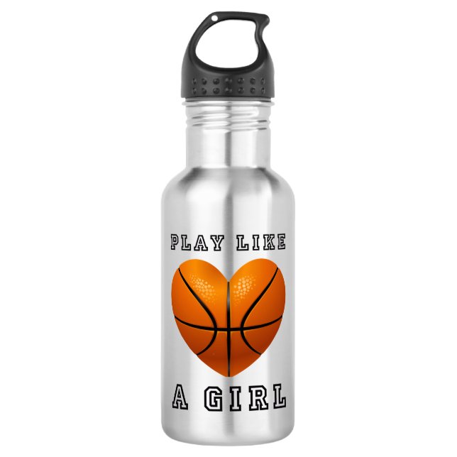 play like a girl basketball 532 ml water bottle (Front)