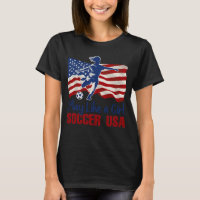 Play Like A Girl USA Soccer Team American Flag 