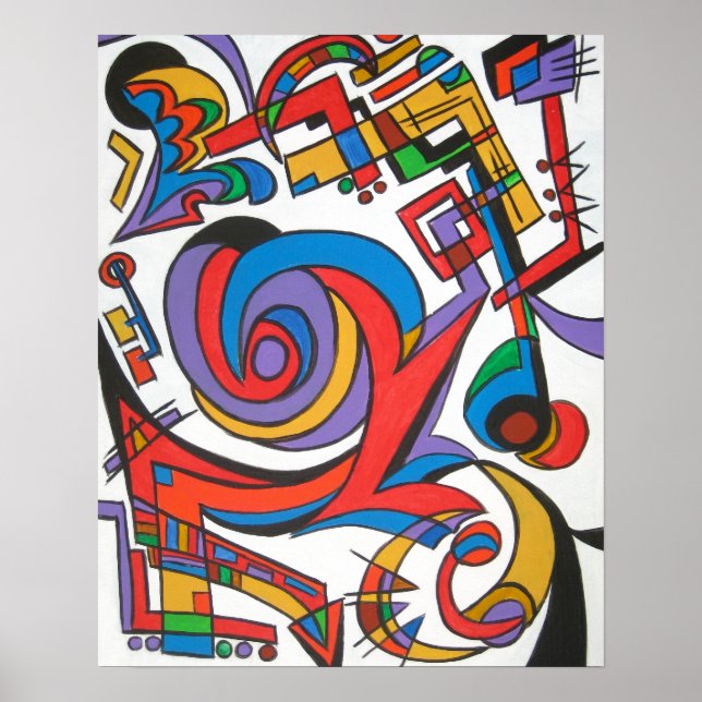 Play Me Some Jazz - Abstract Art Handpainted Poster (Front)