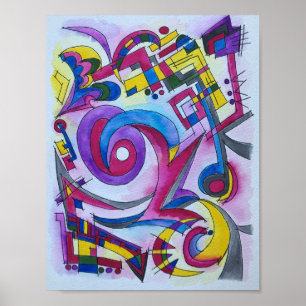 Play Me Some Jazz-Abstract Geometric Art Poster