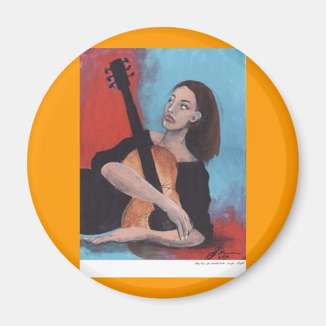 Play Me (The Girl with the Guitar) Magnet (Front)