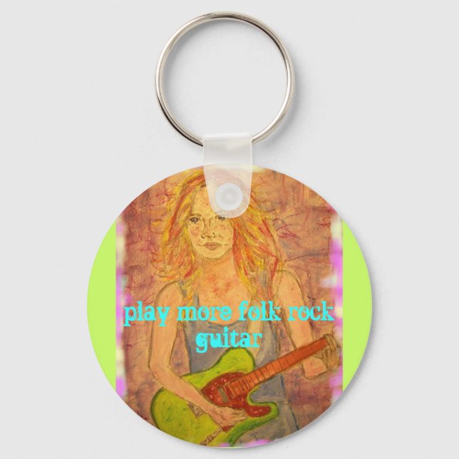 play more folk rock guitar key ring (Front)
