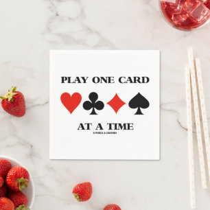 Play One Card At A Time Four Card Suits Napkin