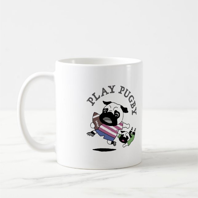 "PLAY PUGBY" COFFEE MUG (Left)