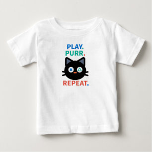 Play. Purr. Repeat. – Gamer Cat Design Baby T-Shirt