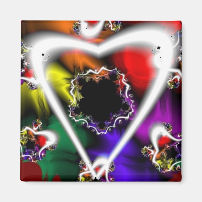 Play | Rainbow Fractal Art Magnet (Front)