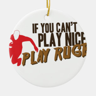 Play Rugby Ceramic Tree Decoration