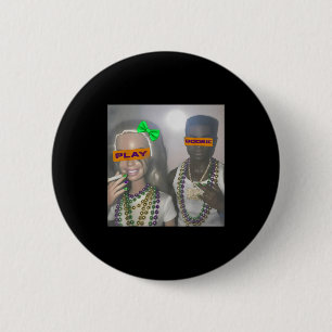 Play some boosie mardi gras beads new orleans 6 cm round badge