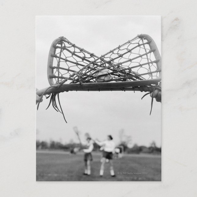 Play starts in a lacrosse team with the draw.Two Postcard (Front)