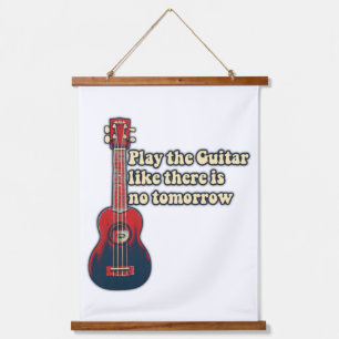 Play the guitar like there is no tomorrow. retro hanging tapestry
