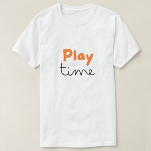 Play time Typography Orange and black Men's tshirt