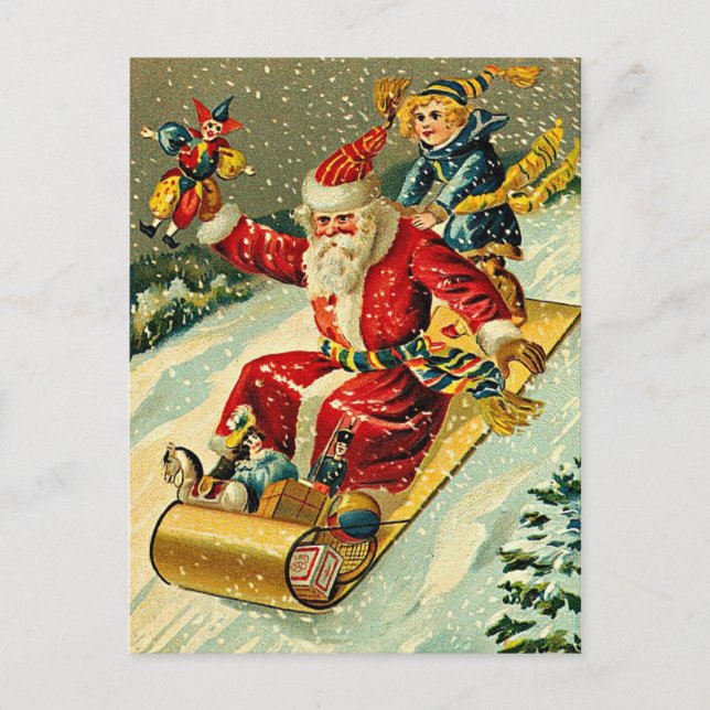 Play time with santa clause holiday postcard (Front)