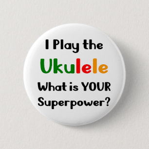 play ukulele 6 cm round badge