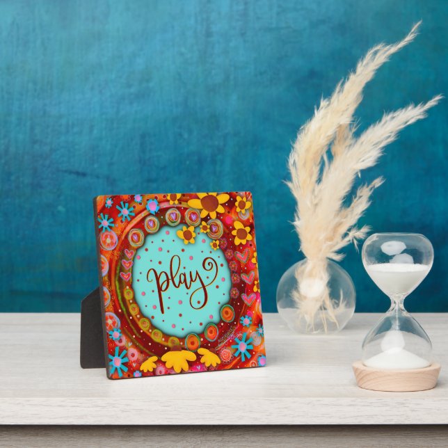 Play Whimsical Fun Cute Floral Inspirivity Plaque (Insitu)