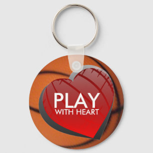 Play With Heart Basketball Keychain