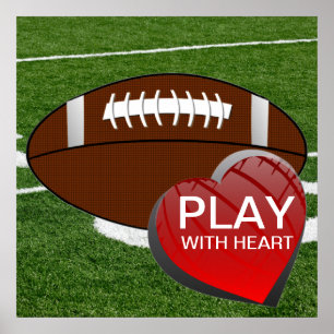 Play With Heart Football Poster
