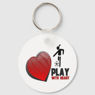 PLAY WITH HEART GIRL'S SOCCER KEY RING