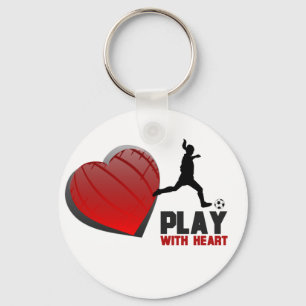 Play With Heart Girls Soccer Keychain