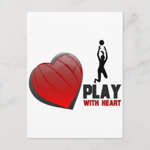 PLAY WITH HEART VOLLEYBALL POSTCARD