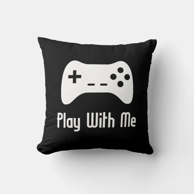 Play With Me Video Game (black) Cushion (Front)