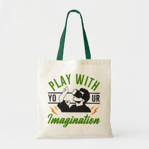 Play with your imagination gaming tote bag