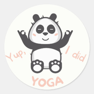 Play yoga like a panda classic round sticker