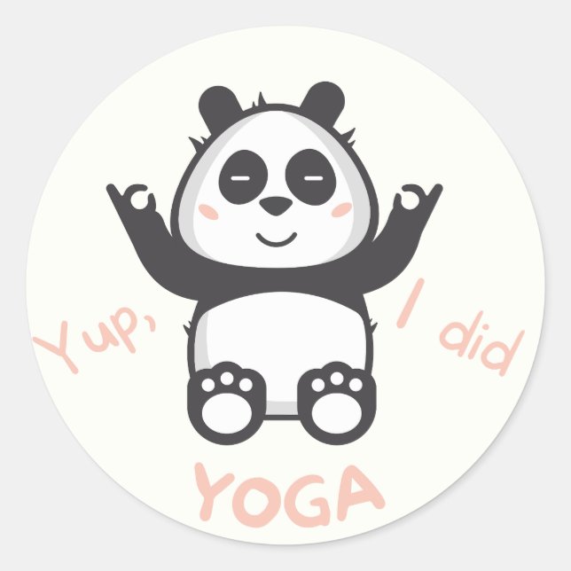 Play yoga like a panda classic round sticker (Front)