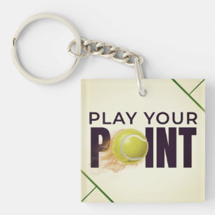 Play Your Point Tennis Art Key Ring