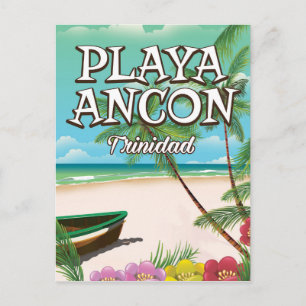 Playa Ancón Trinidad travel poster Postcard