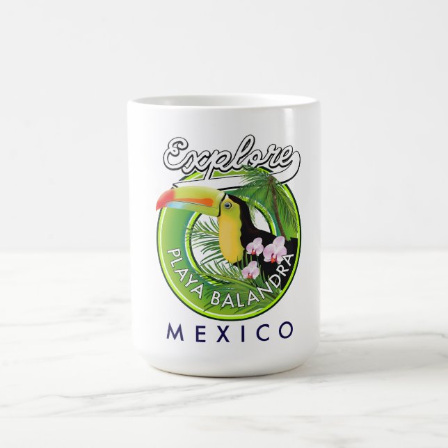 Playa Balandra Mexico retro logo Coffee Mug (Center)