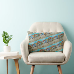 Playa de la Malvarrosa Painting by Alfred Fox Lumbar Cushion