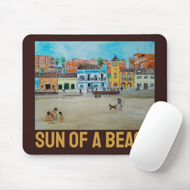 Playa de la Malvarrosa Painting by Alfred Fox Mouse Pad (With Mouse)