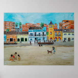 Playa de la Malvarrosa Painting by Alfred Fox Poster