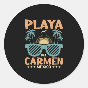 Playa Del Carmen Beach Mexico Family Vacation Classic Round Sticker