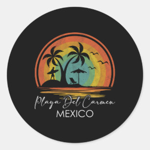 Playa Del Carmen Beach Mexico Summer Vacation Trop Classic Round Sticker