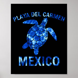 Playa Del Carmen Beach Mexico Tropical Sea Turtle Poster