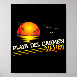 Playa Del Carmen Beach Mexico Tropical Sunset Poster