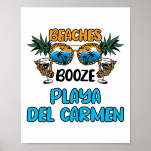 Playa Del Carmen Beaches Booze Mexico Vacation Mat Poster