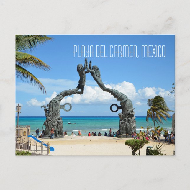 Playa del Carmen Caribbean Sea Beach Scene Postcard (Front)