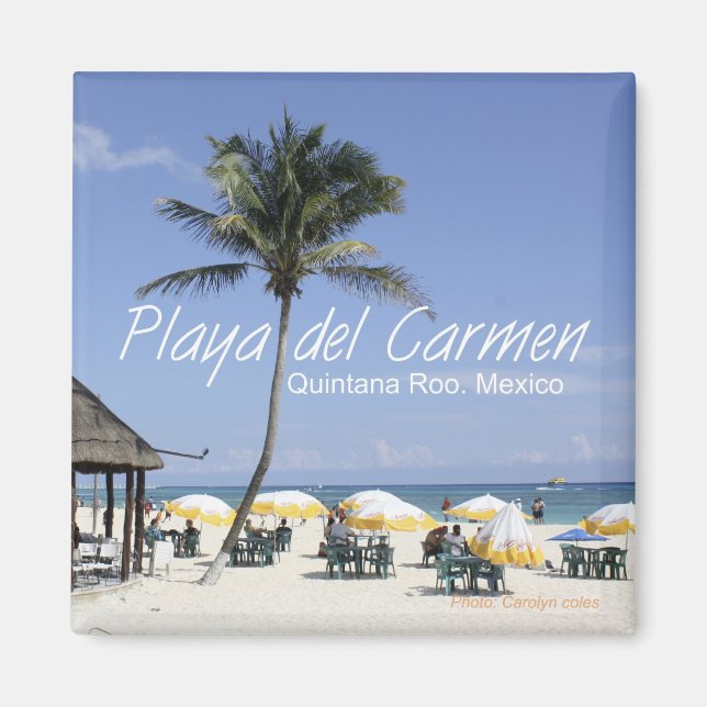 Playa del Carmen Mexico Beach Travel Fridge Magnet (Front)