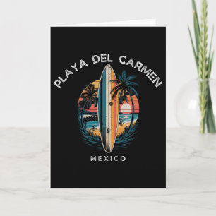 Playa Del Carmen Mexico Men Women Surfing _1 Card