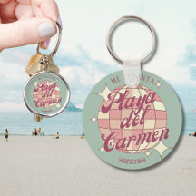 Playa del Carmen Mexico Retro souvenir decor teal