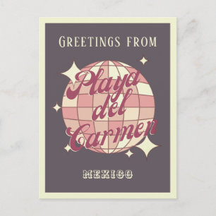 Playa del Carmen Mexico Retro Vintage purpPostcard Postcard