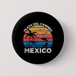 Playa Del Carmen Mexico Retro Vintage Vacation 6 Cm Round Badge