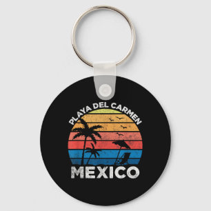 Playa Del Carmen Mexico Retro Vintage Vacation Key Ring