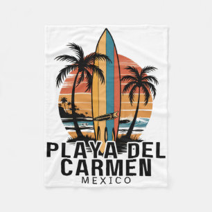 Playa Del Carmen Mexico Surfing Surfer _1 Fleece Blanket