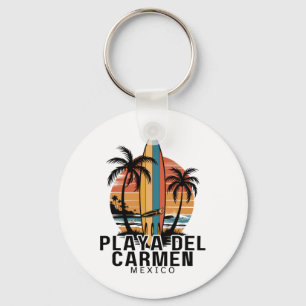 Playa Del Carmen Mexico Surfing Surfer _1 Key Ring