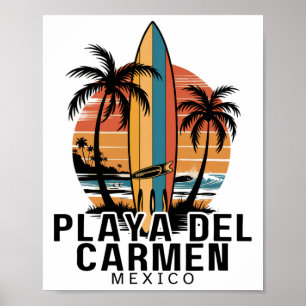 Playa Del Carmen Mexico Surfing Surfer _1 Poster