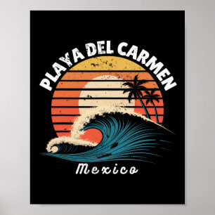 Playa Del Carmen Mexico Women Men Surfboarding Poster