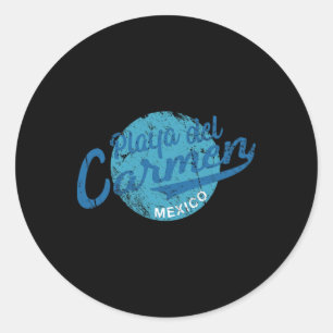 Playa Del Carmen Vintage Retro Mexico T Shirt Classic Round Sticker